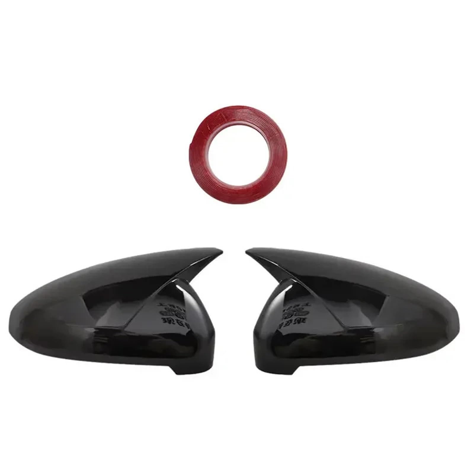 Spiegelkappen 2 x schwarze Rückspiegel-Abdeckkappen im Carbonfaser-Stil, passend für Audi A4 B9 Quattro S Line A5 S5 RS5. Außenspiegel für(Bright black) von JKELPV
