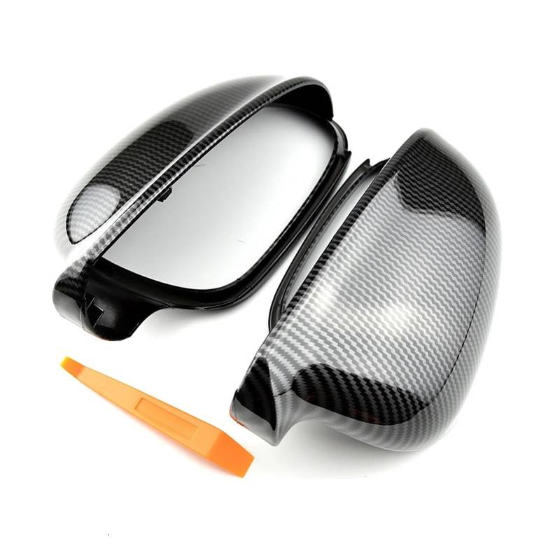 Spiegelkappen Passend für VW, passend für Golf MK5 2006, 2007, 2008, 2009, 2010, 1K0857538/1K0857537, Abdeckung für Seitenrückspiegel, Carbonschwarz. Außenspiegel für(Carbon fiber) von JKELPV