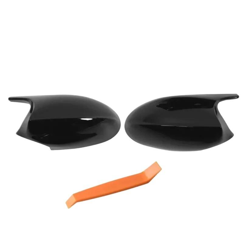 Spiegelkappen Rückspiegel Glas Abdeckung Kappe Ersatz ABS Paste Fit FÜR BMW 1 3 Serie E87 E81 E82 E90 E91 E92 E93 Außenspiegel für(Black Pre-LCI) von JKELPV