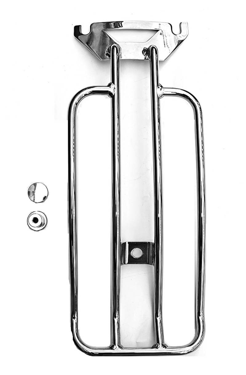 hintere Gepäckträgerhalter Chrom und schwarz glänzend Solo Sitz Gepäckträger passend für Harley 1997–2022 FLHTC Road King Touring(Chrome) von JKELPV