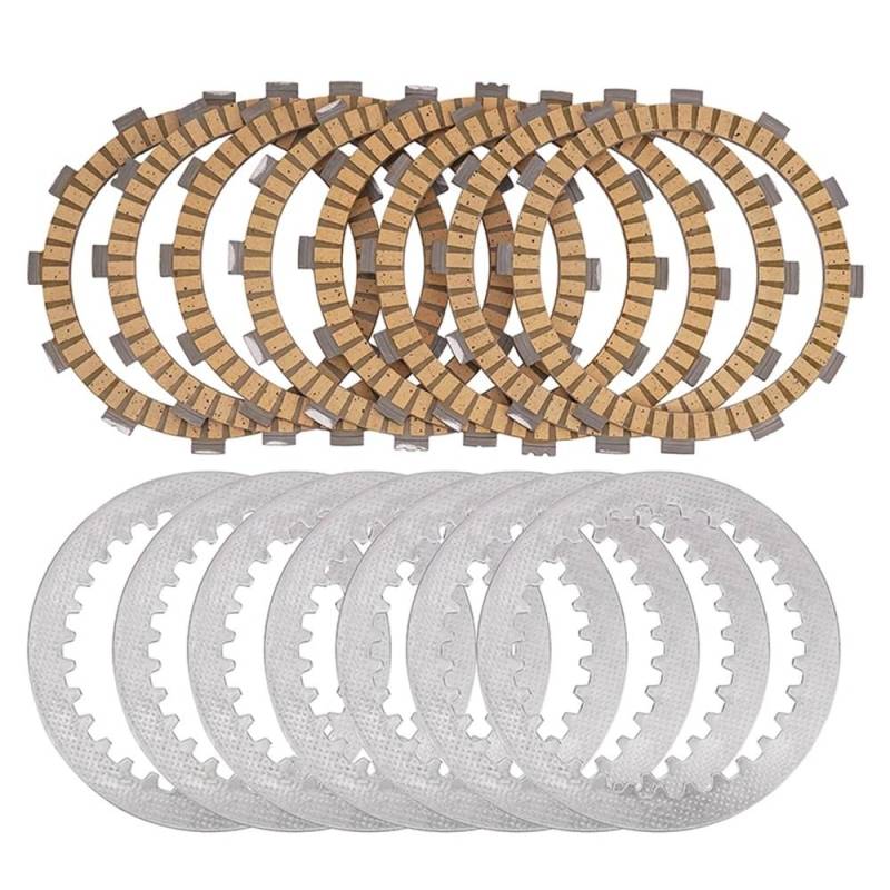 Teile ersetzen Geeignet for YZ450F 2007-2010 YZ450FX 2016-2018 YZ450 F FX 5TA-16321-00-00 Motorradkupplungsreibungsplatte und Stahlplattensatz(Paper Based Kit) von JKGVNCT