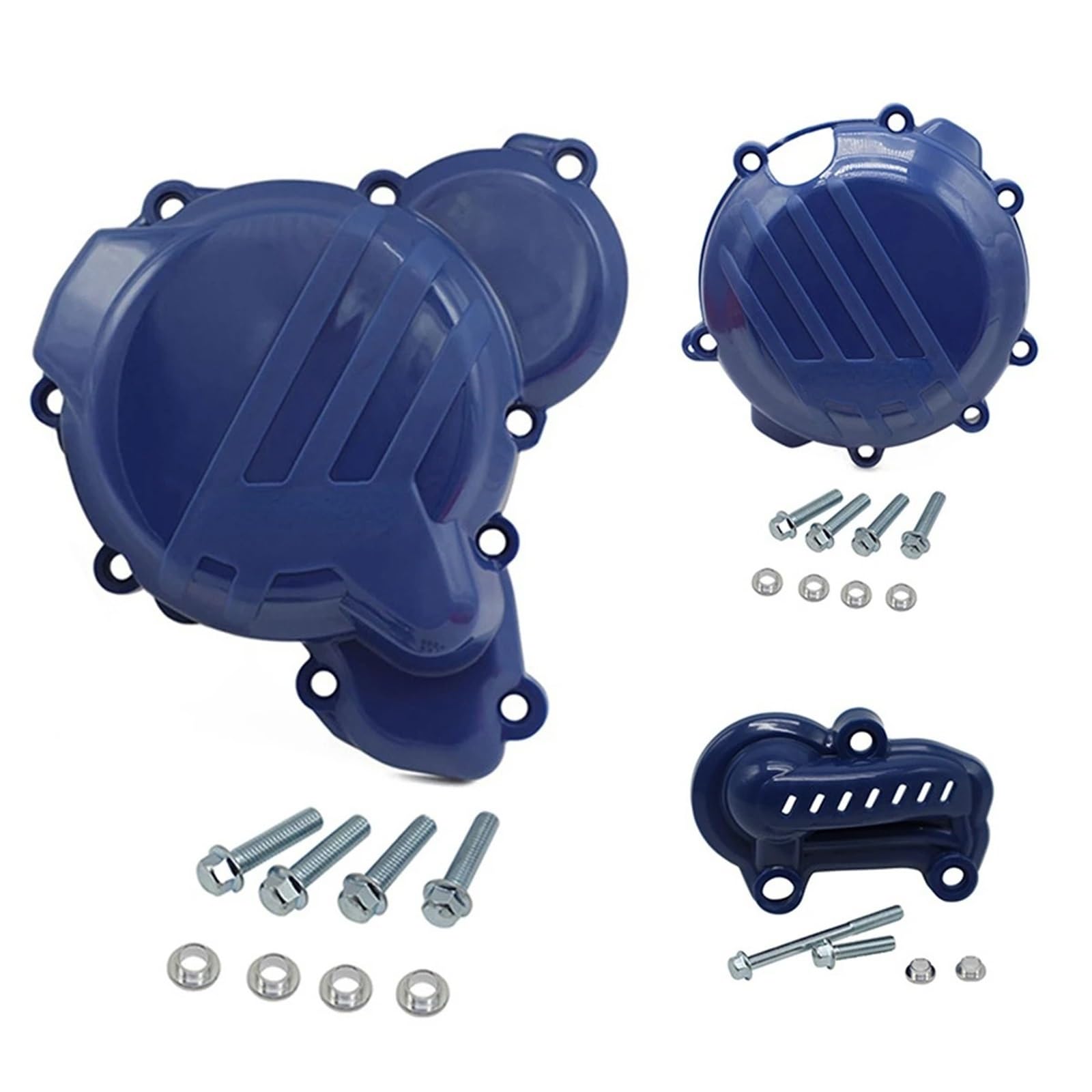 JLJLJ Motocross Kupplung Schutz Motor Zündung Schutz Wasserpumpe Abdeckung for K//T//M SX XC EXC XCW TPI for H/u/s/q/v/a/r//n//a TC TX TE 2019-2022(Blue 3 Piece Set) von JLJLJ