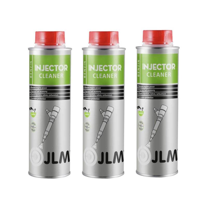 JLM Benzin Injektor Reiniger 3 x 250ml (750ml) | 3er Pack | JLM Injekor Cleaner | Benzin Kraftstoffsystemreiniger von JLM
