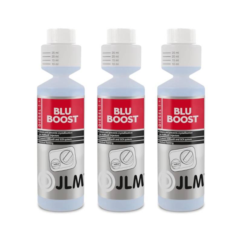 JLM BluBoost Anti-Kristallisation 3X 250 ml (750ml) - Zusatz für AdBlue® verhindert Kristallbildung im SCR-System - reinigt Katalysatoren ohne Werkstattbesuch - Systemreiniger von JLM