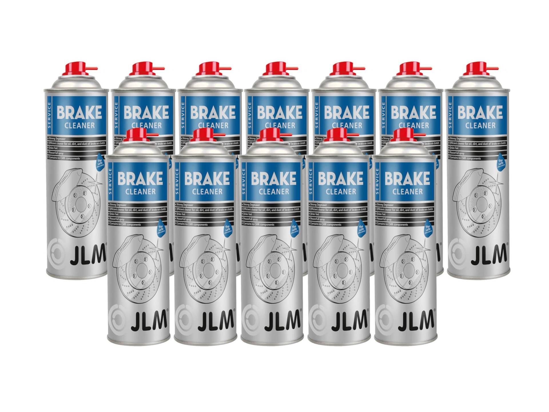 JLM Bremsenreiniger Spray - Effektive Reinigung von Schmutz, Öl und Bremsstaub von Bremsscheiben, Bremsbelägen & Kupplungsteilen - 12 x 500ml Sprühdose von JLM