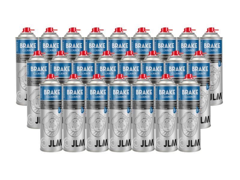 JLM Bremsenreiniger Spray - Effektive Reinigung von Schmutz, Öl und Bremsstaub von Bremsscheiben, Bremsbelägen & Kupplungsteilen - 24 x 500ml Sprühdose von JLM