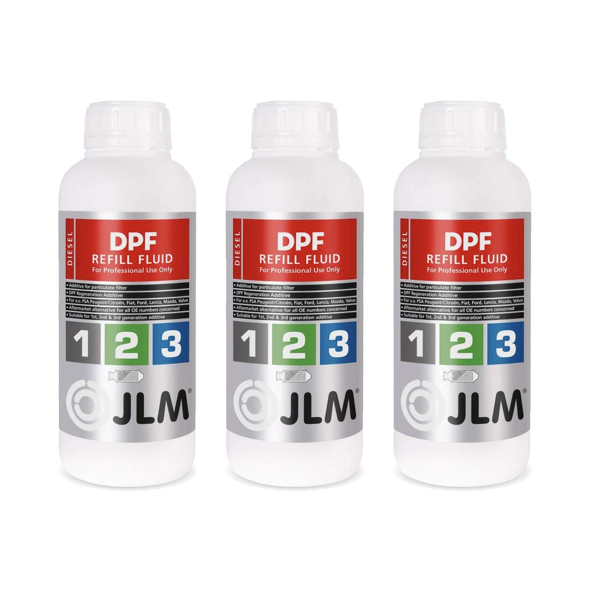 JLM Diesel Partikelfilter (DPF) Nachfüllflüssigkeit 3 x 1 Liter (3 Liter) 3er Pack | JLM DPF Refill Fluid | Regenerationsadditiv von JLM