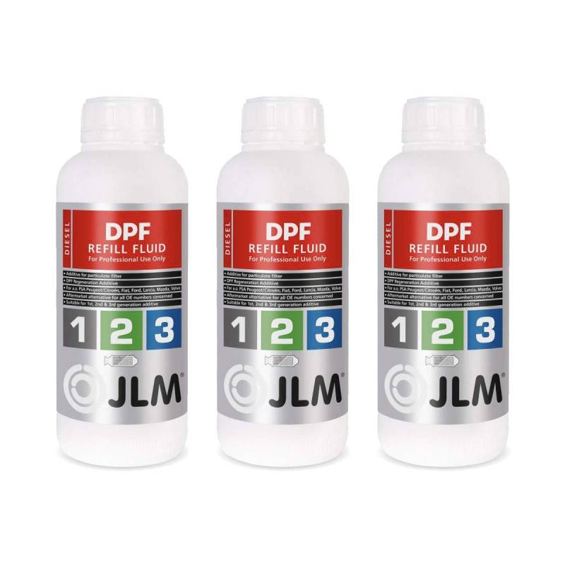JLM Diesel Partikelfilter (DPF) Nachfüllflüssigkeit 3 x 1 Liter (3 Liter) 3er Pack | JLM DPF Refill Fluid | Regenerationsadditiv von JLM