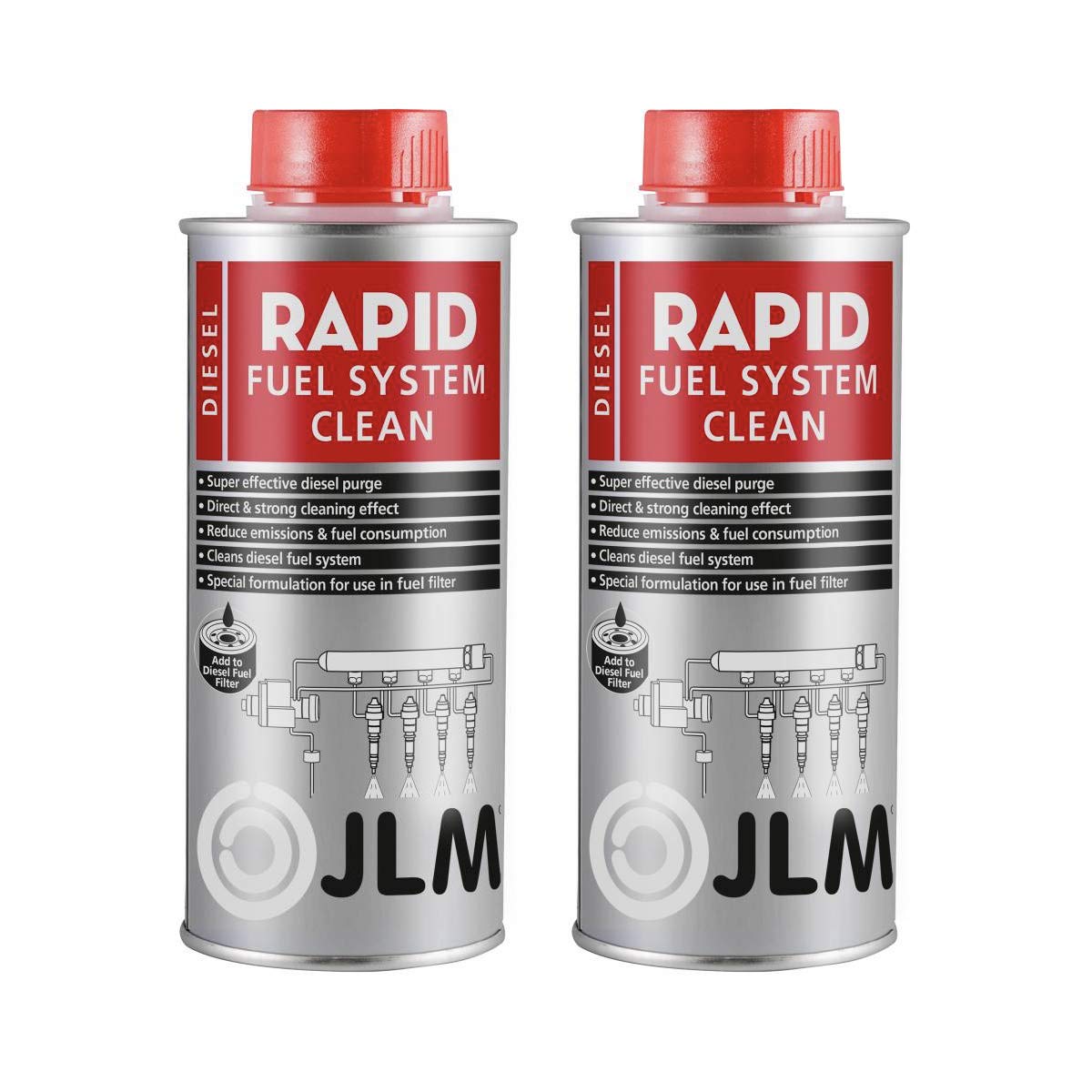 JLM Diesel Rapid Fuel System Clean 2 x 500ml (1000ml) | JLM Diesel Kraftstoffsystem Spülung 500ml verpackung | 2er Pack von JLM