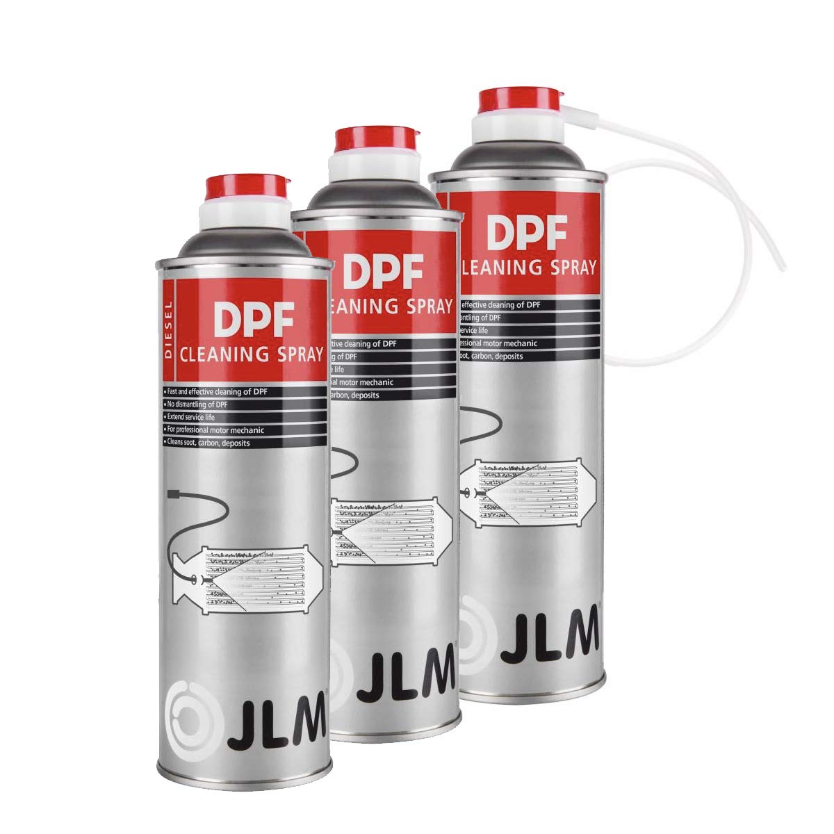 JLM Diesel Rußpartikelfilter (DPF) Reinigungsspray 3 x 400ml (1200ml) | JLM DPF Spray 3 Flaschen von JLM