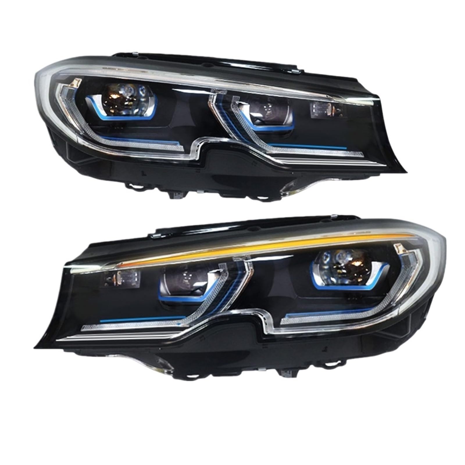 2pc Auto Neue Scheinwerfer Kompatibel Für BMW G20 3 Serie G28 2019 2020 2021 Zubehör Vorne Hilfs DRL Blinker licht Montage(With Blue L-ed) von JLPOCRBJ