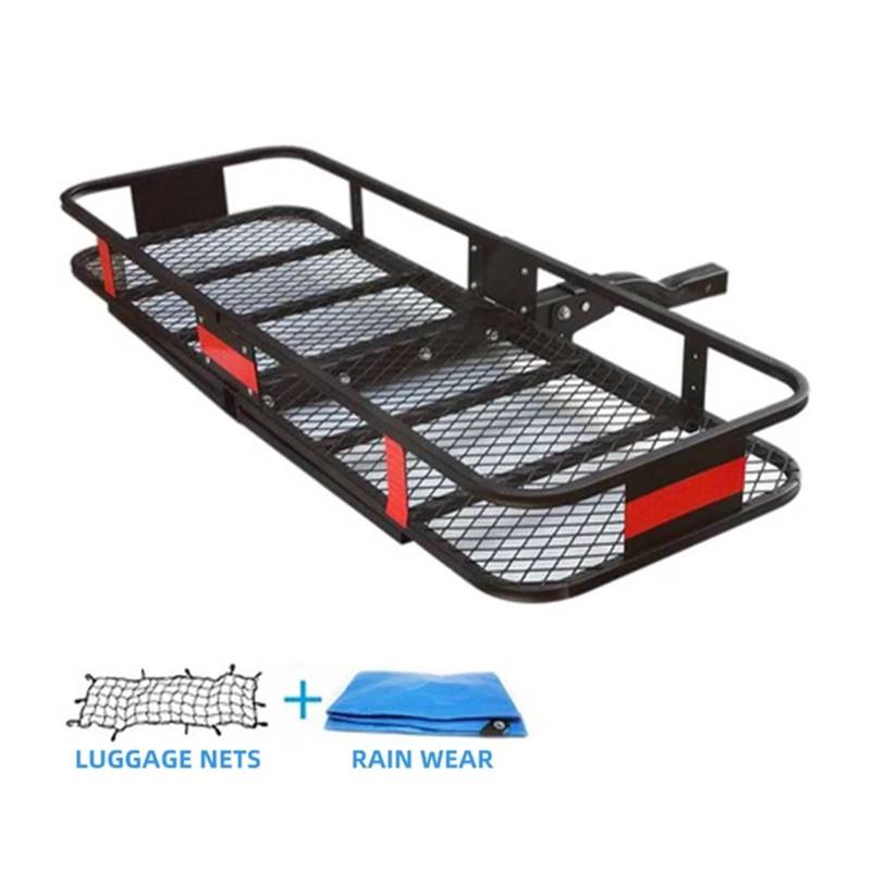 Auto-Hinterhalterung, Autorahmen, Gepäckrahmen, Klapprahmen, SUV-Anhängerkorb, hinten montierter Anhängerrahmen aus Aluminiumlegierung(Large frame X Net) von JLPOCRBJ