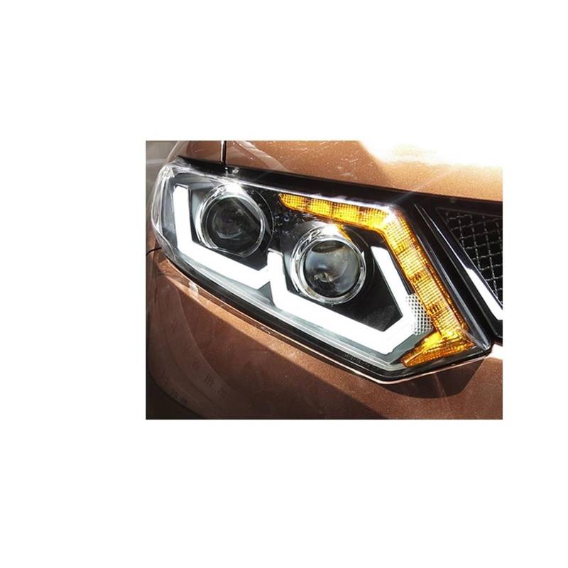 Auto-Styling, kompatibel mit Nissan X Trail-Scheinwerfern 2014–2016, X Trail-Scheinwerfer, DRL, dynamischer Blinker, Fernlicht-Projektorobjektiv von JLPOCRBJ