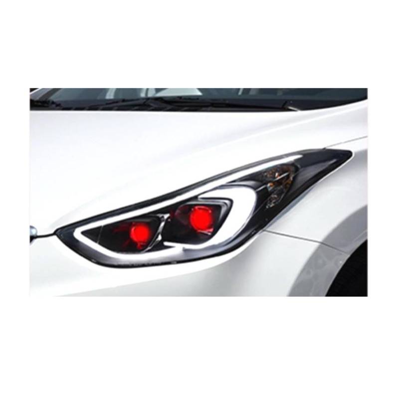Auto-Styling Kompatibel für Hyundai 2012–2016 Elantra Scheinwerfer MD Scheinwerfer DRL Q5 Bi-Xenon-Objektiv Fernlicht Abblendlicht Parkplatz Nebelscheinwerfer(5000K,55W) von JLPOCRBJ