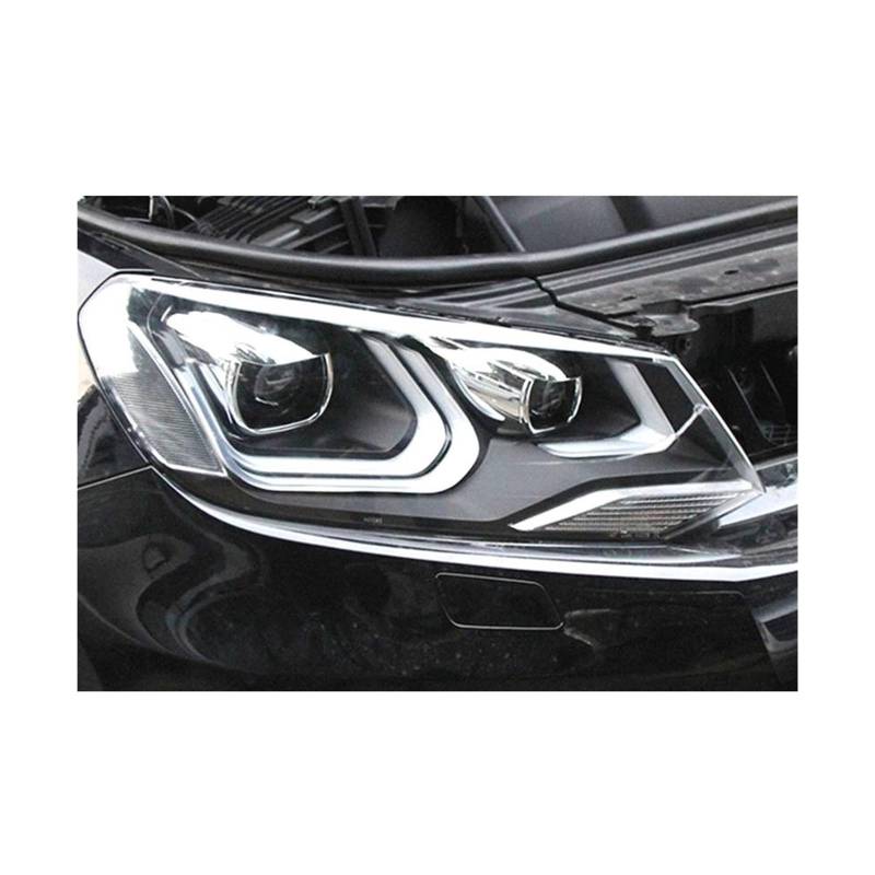 Auto-Styling Kompatibel für VW Touareg Scheinwerfer 2011-2013 Touareg DRL Option Scheinwerfer Angel Eye Bi Xenon Strahl Autozubehör(LED) von JLPOCRBJ