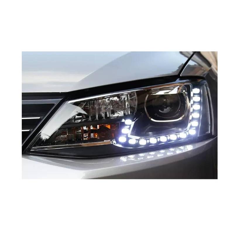 Autozubehör Kompatibel für Jetta-Scheinwerfer 2012–2018 Sagitar-Scheinwerfer DRL-Blinker-Fernlicht-Projektorlinse von JLPOCRBJ