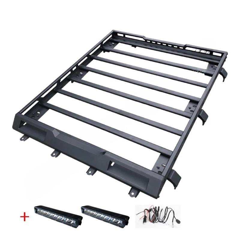 Dachgepäckträger-Reiserahmen, kompatibel mit Suzuki Jimny JB64 JB74 2019 2020 2021 2022 2023 2024, zusammenbauen, Autodach-Frachtträgerhalterung(With LED and Wire) von JLPOCRBJ