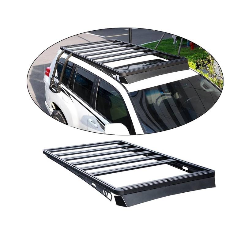 Universal-Auto-Dachträger 4X4 Aluminium Schwarz Frachtträgerkorb Dachträger Kompatibel Für Toyota LC200 LC79 LC150 von JLPOCRBJ