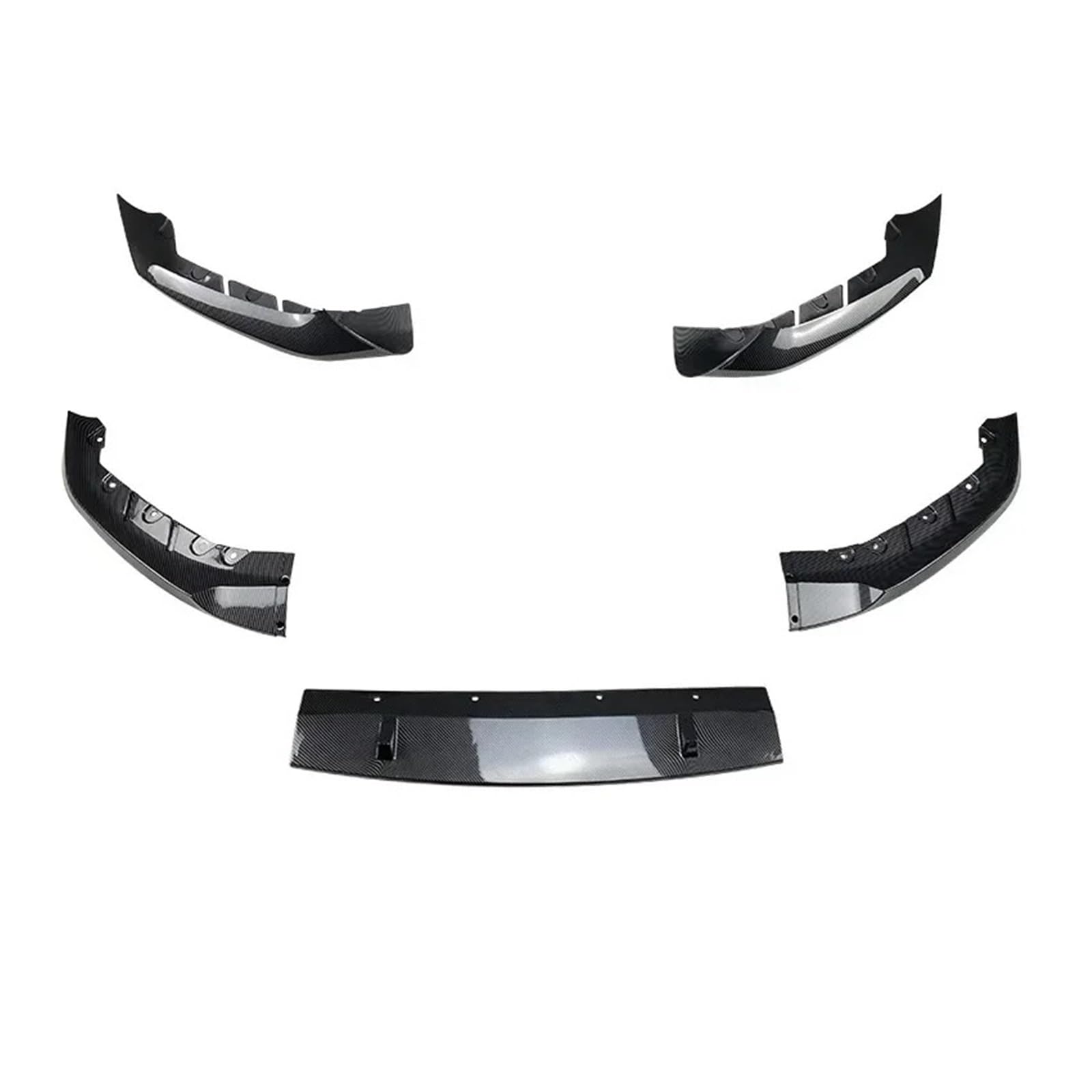 Auto Frontspoiler Lippe Für 5 Series Für Sport G30 G31 525i 530i 2018 2019 2020 Auto Frontstoßstange Lip Spoiler Splitter Diffusor Frontstoßstange Guard Kit Vorne Spoilerlippe(Carbon Look) von JMOLXURI