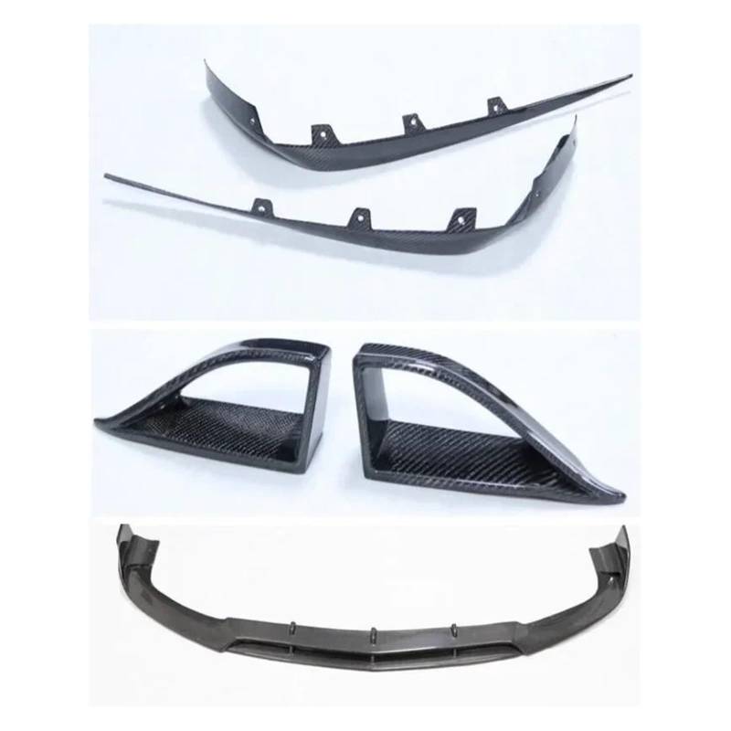 Auto Frontspoiler Lippe Für Benz Für CLS63 Für AMG Für W218 2015 2016 2017 Carbon Fiber Front Bumper Lip Spoiler Splitter Schürzen Nebel Licht Air Vent Abdeckung Vorne Spoilerlippe(All Set) von JMOLXURI