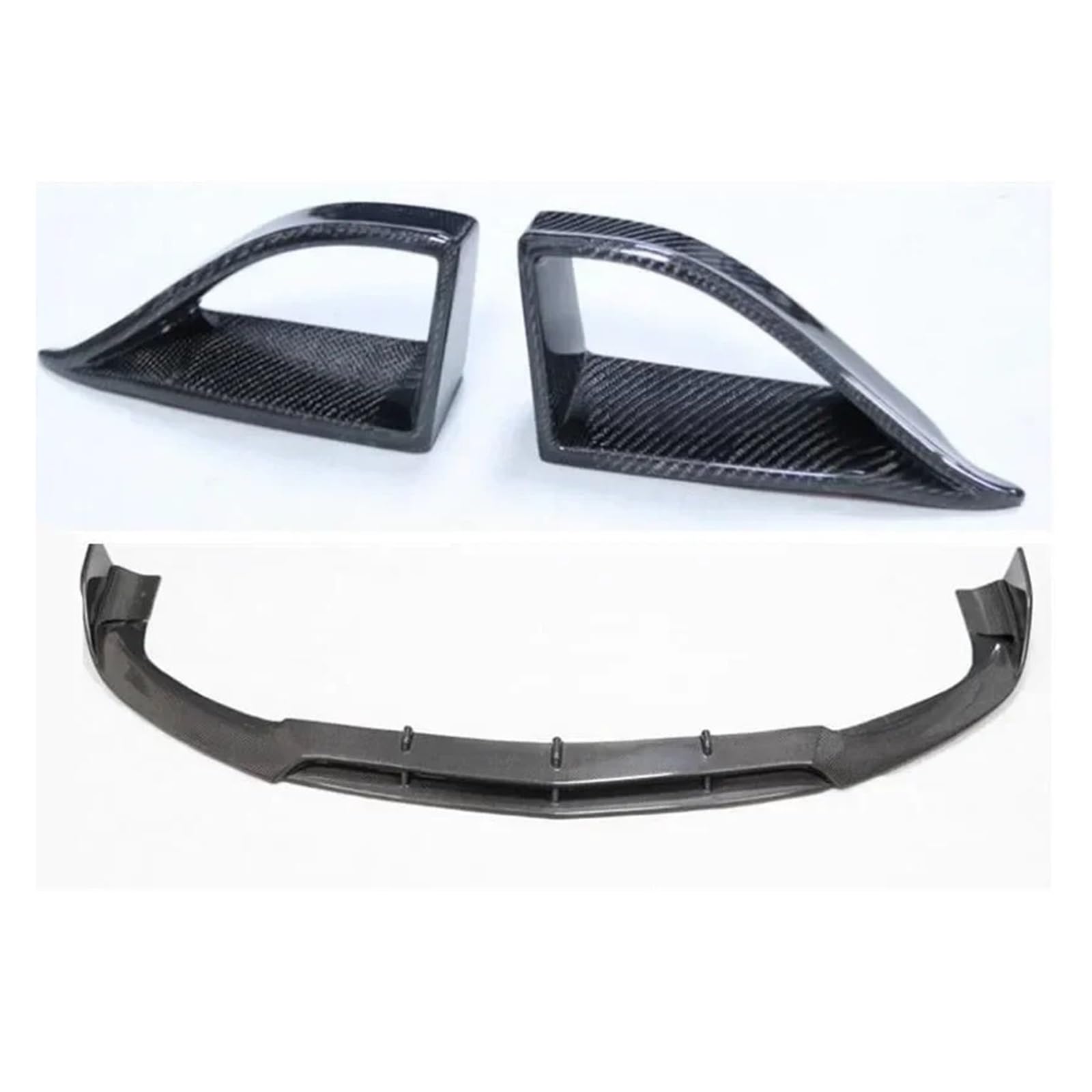 Auto Frontspoiler Lippe Für Benz Für CLS63 Für AMG Für W218 2015 2016 2017 Carbon Fiber Front Bumper Lip Spoiler Splitter Schürzen Nebel Licht Air Vent Abdeckung Vorne Spoilerlippe(Lip and Vent Cover) von JMOLXURI
