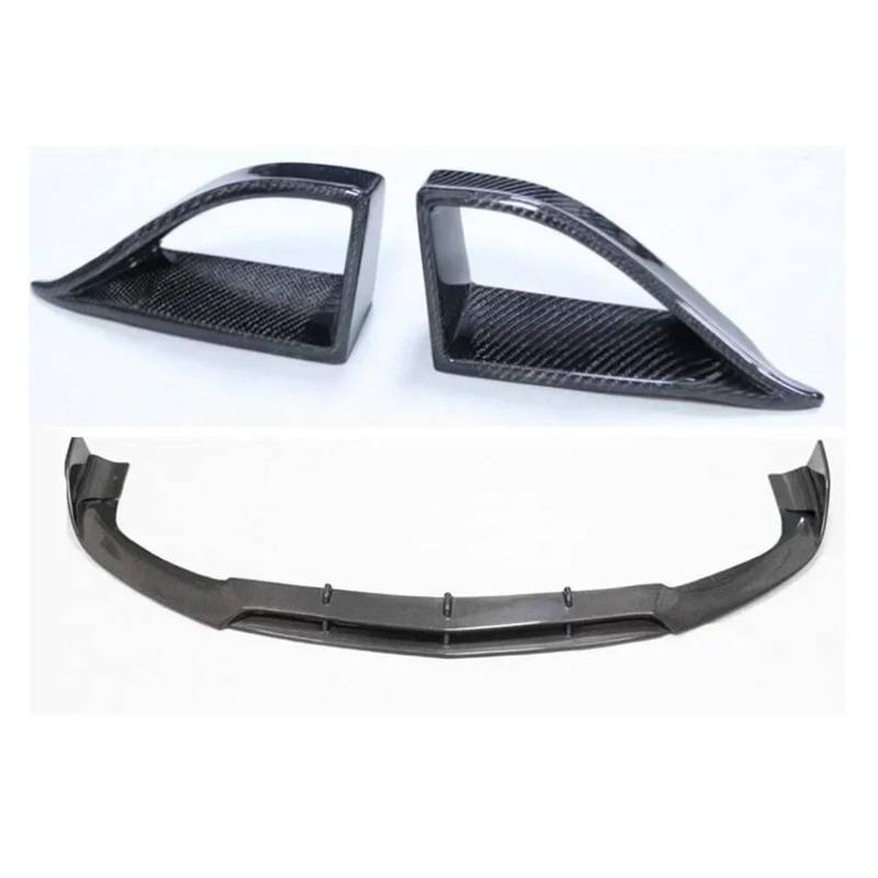 Auto Frontspoiler Lippe Für Benz Für CLS63 Für AMG Für W218 2015 2016 2017 Carbon Fiber Front Bumper Lip Spoiler Splitter Schürzen Nebel Licht Air Vent Abdeckung Vorne Spoilerlippe(Lip and Vent Cover) von JMOLXURI