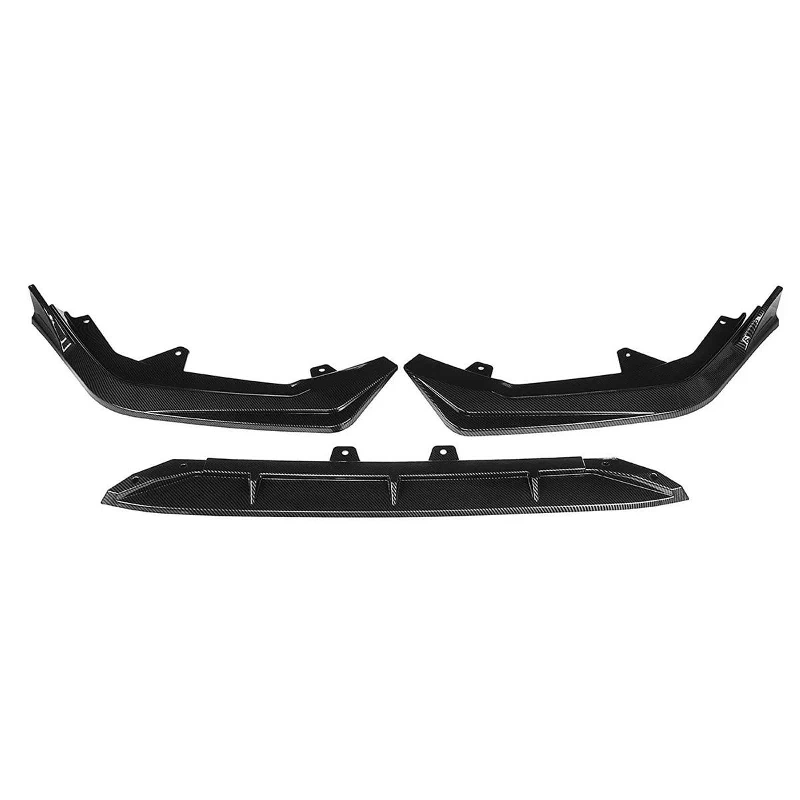 Auto Frontspoiler Lippe Für Civic Für Elfte 11th Generation 2021-2022 3X Auto Front Stoßstange Lip Splitter Front Lip Kinn Stoßstange Körper Kits Diffusor Vorne Spoilerlippe(Carbon Fiber Look) von JMOLXURI