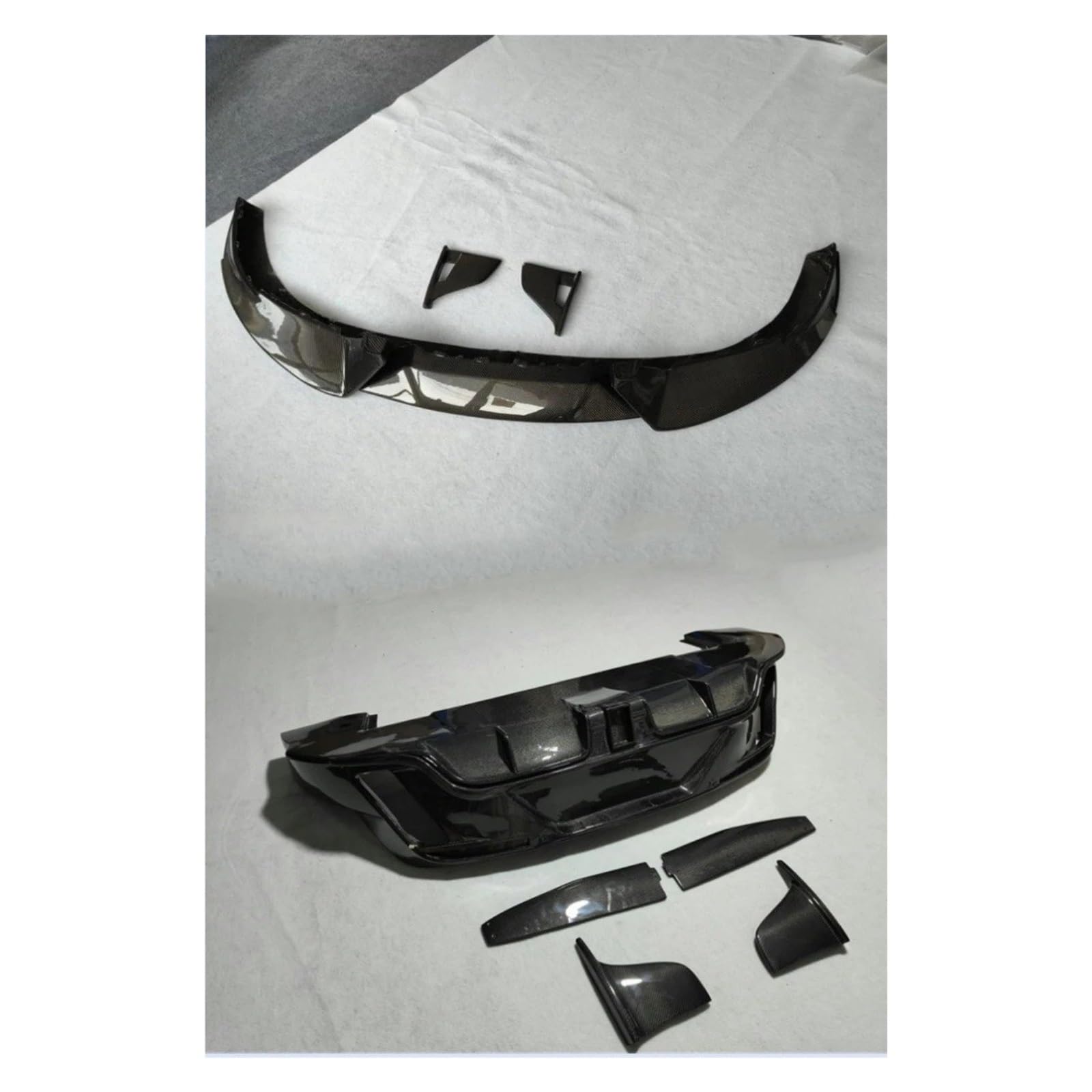 Auto Frontspoiler Lippe Für Taycan 2019-2024 Real Carbon Fiber Front Lip Heckstoßstange Diffusor Seitenschweller Spoiler Air Vent Body Kit Splitter M Vorne Spoilerlippe(Front and Rear) von JMOLXURI