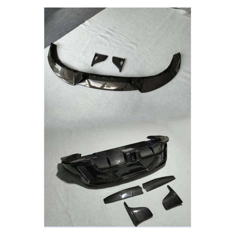 Auto Frontspoiler Lippe Für Taycan 2019-2024 Real Carbon Fiber Front Lip Heckstoßstange Diffusor Seitenschweller Spoiler Air Vent Body Kit Splitter M Vorne Spoilerlippe(Front and Rear) von JMOLXURI