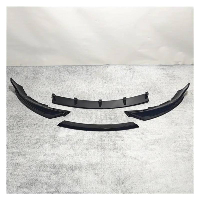 Auto Frontspoiler Lippe Für Tesla Für Modell 3 2017-2023 4-teiliger Frontspoilerlippenspoilersplitter-Kinndiffusor-Trimmsatz Zubehör Glänzend Schwarzer Deflektor Vorne Spoilerlippe(Gloss Black) von JMOLXURI