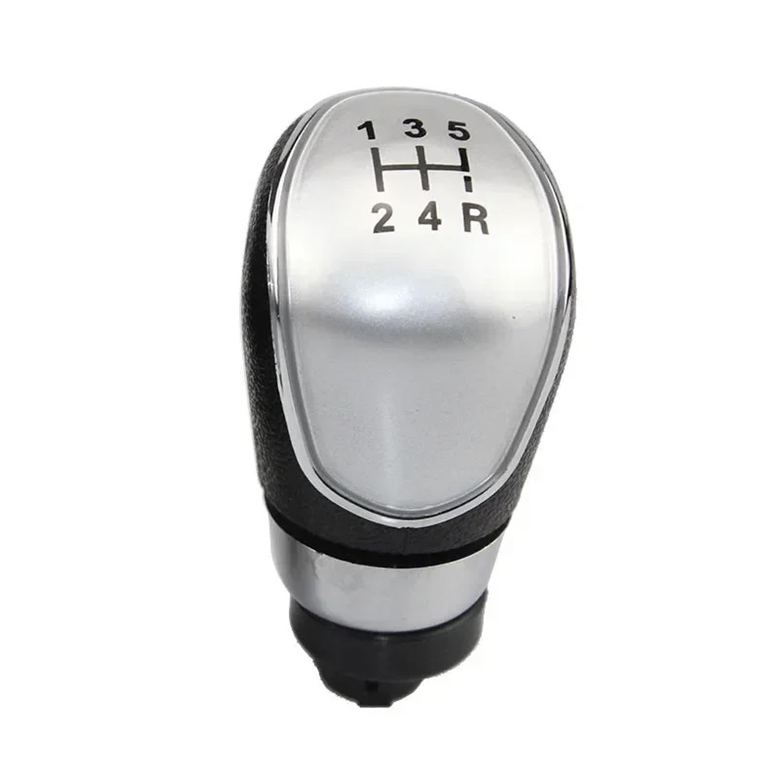 Auto Schalthebel Schaltkopf Für Ford Für Fiesta Für MK7 2008-2013 5/6 Geschwindigkeit Schaltknauf Stick Kopf Hebel Griff Autos Teile Schaltknauf(5 Speed Silver) von JMOLXURI
