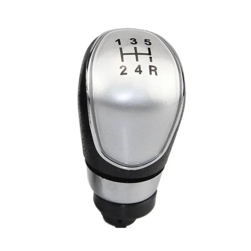 Auto Schalthebel Schaltkopf Für Ford Für Fiesta Für MK7 2008-2013 5/6 Geschwindigkeit Schaltknauf Stick Kopf Hebel Griff Autos Teile Schaltknauf(5 Speed Silver) von JMOLXURI