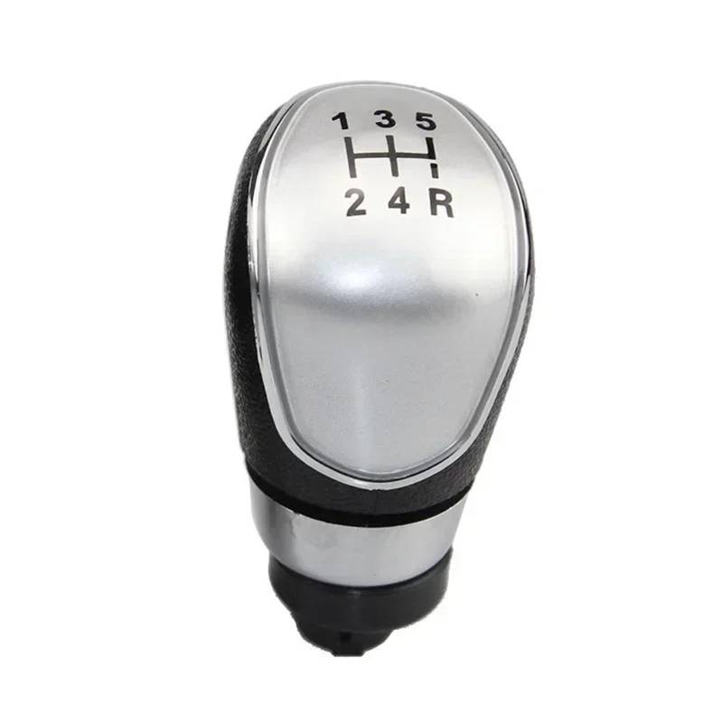 Auto Schalthebel Schaltkopf Für Ford Für MK3 Für MK4 MK7 Für Galaxy 5/6 Geschwindigkeit Auto Schaltknauf Stick Kopf Hebel Griff Schaltknauf(5 Speed Silver) von JMOLXURI