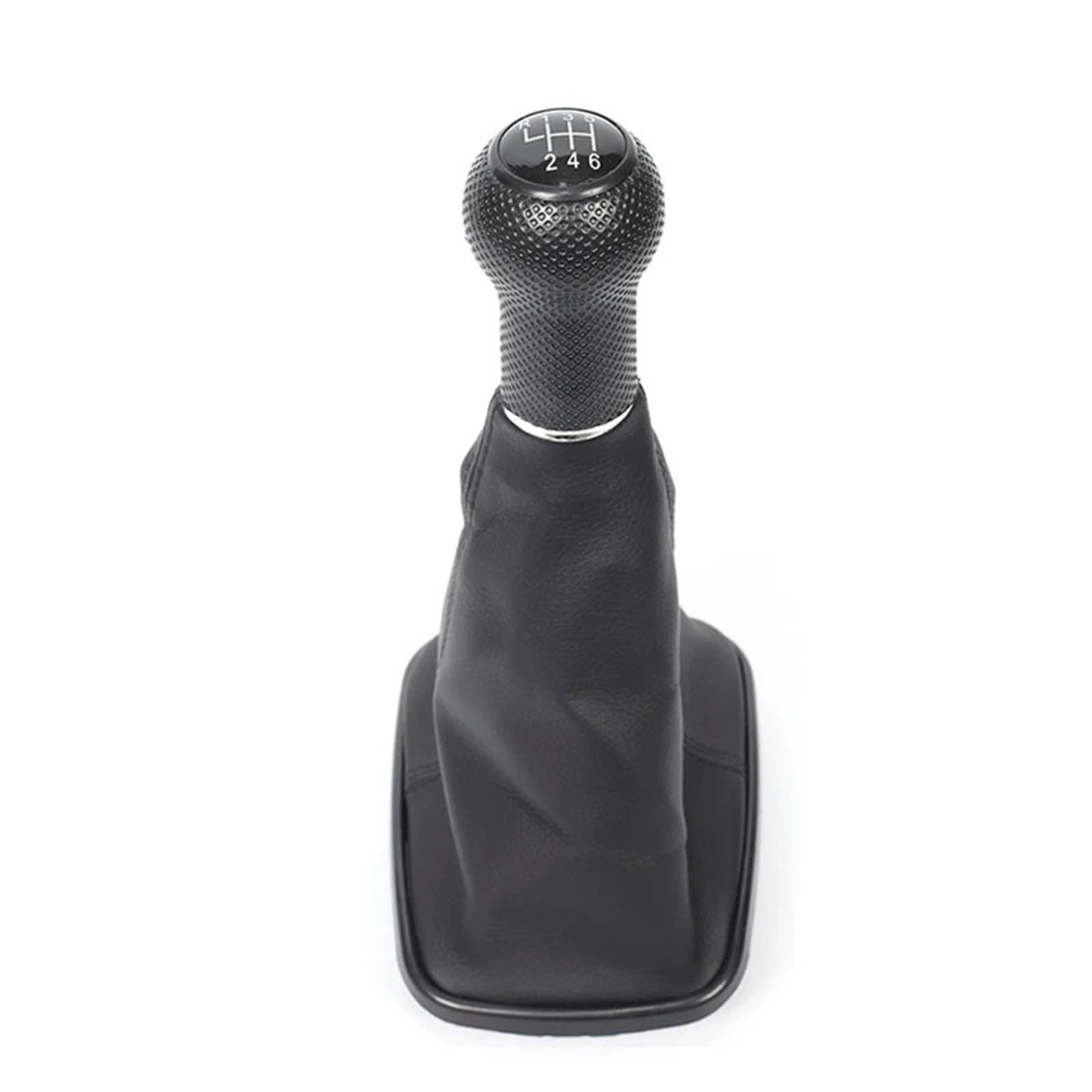 Auto Schalthebel Schaltkopf Für VW Für Mk4 Für Golf Für GTI R32 1998-2003 5 6 Gang Schaltknauf Hebel Shifter Gaitor Boot PU Leder Schaltknauf(Black 6-Speed) von JMOLXURI