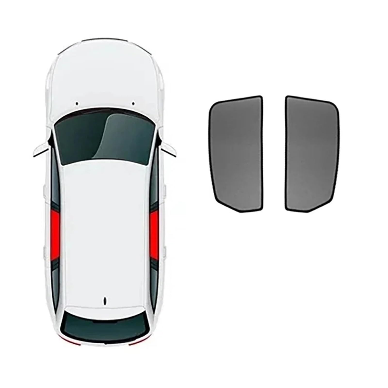 Sonnenblende Auto Für BYD Für Atto 3 2022 2023 2024 LHD RHD Auto Magnetischer Fenstersonnenschutz Frontscheibenrahmen Vorhang Innenzubehör Auto Frontscheibe Sonnenschutz(2PCS Rear) von JMOLXURI