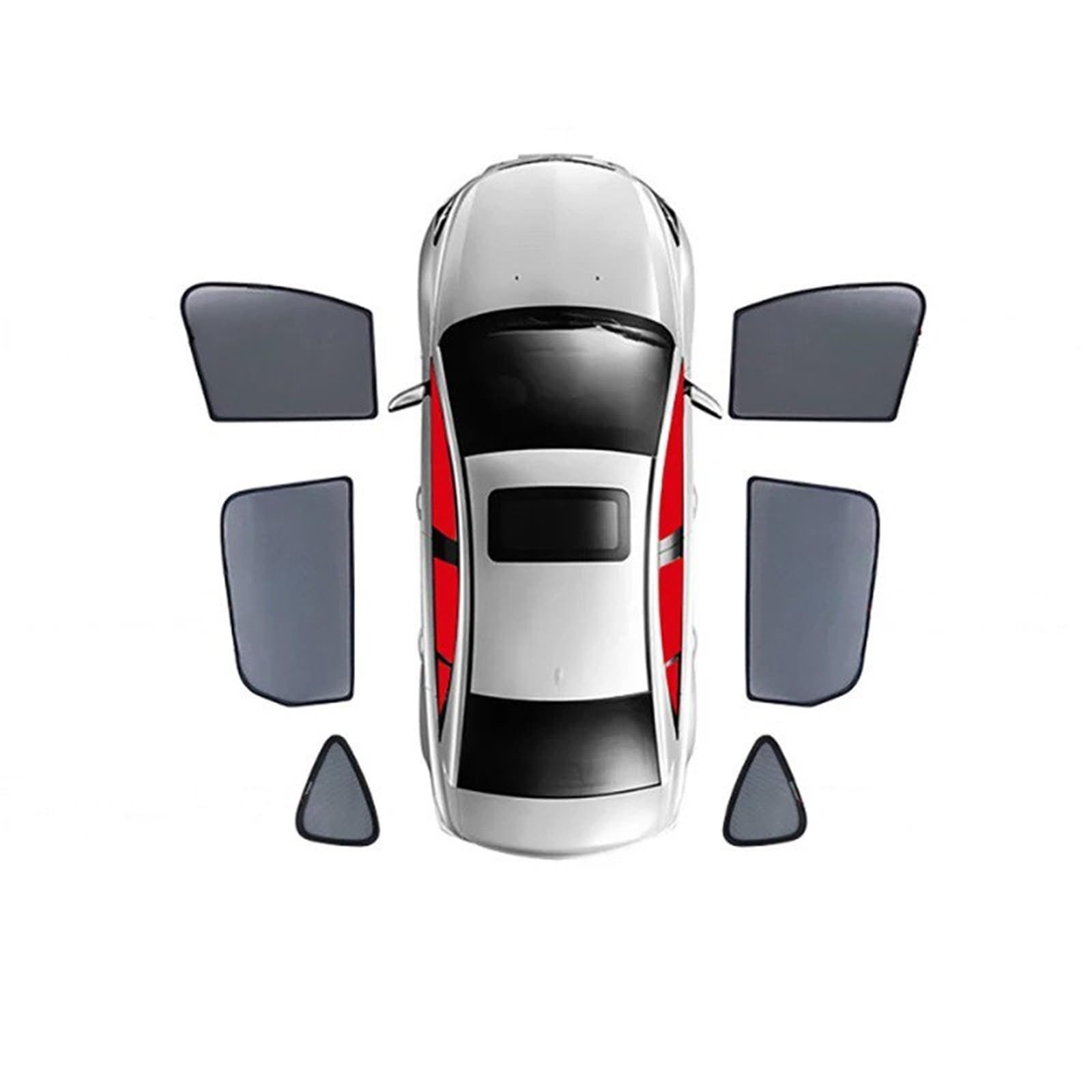 Sonnenblende Auto Für Mini Für Countryman Für F60 2017-2023 Auto-Sonnenschutzschild Magnetischer Sonnenschutz Rückseite Babyfensters Visier Windschutzscheibe Auto Frontscheibe Sonnenschutz(6PCS) von JMOLXURI