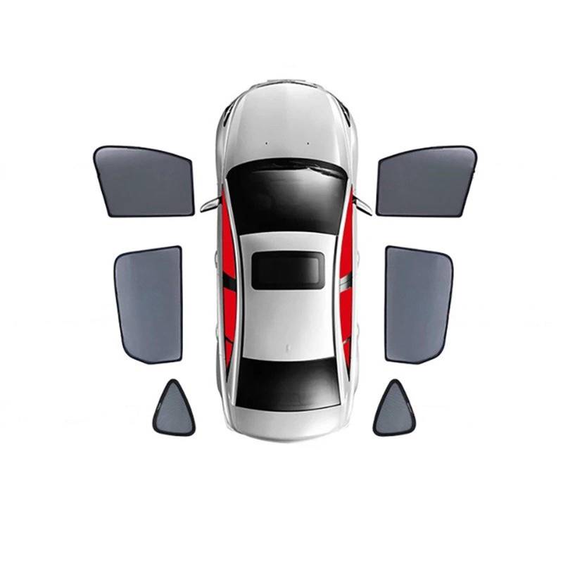 Sonnenblende Auto Für Mini Für Countryman Für F60 2017-2023 Auto-Sonnenschutzschild Magnetischer Sonnenschutz Rückseite Babyfensters Visier Windschutzscheibe Auto Frontscheibe Sonnenschutz(6PCS) von JMOLXURI