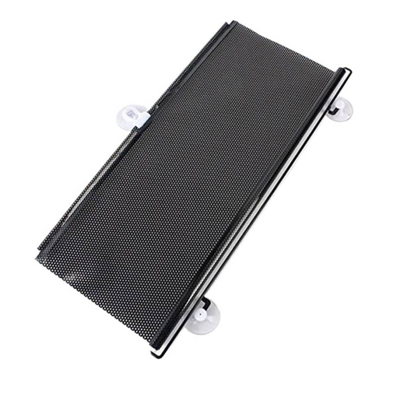 Sonnenblende Auto Universal-Sonnenschutz Mit Saugnapf Fensterrollo Sonnenschutz Bildschirmabdeckung Blindschutz Faltbarer Auto-Windschutzscheibenvorhang Auto Frontscheibe Sonnenschutz(Black 45x125cm) von JMOLXURI