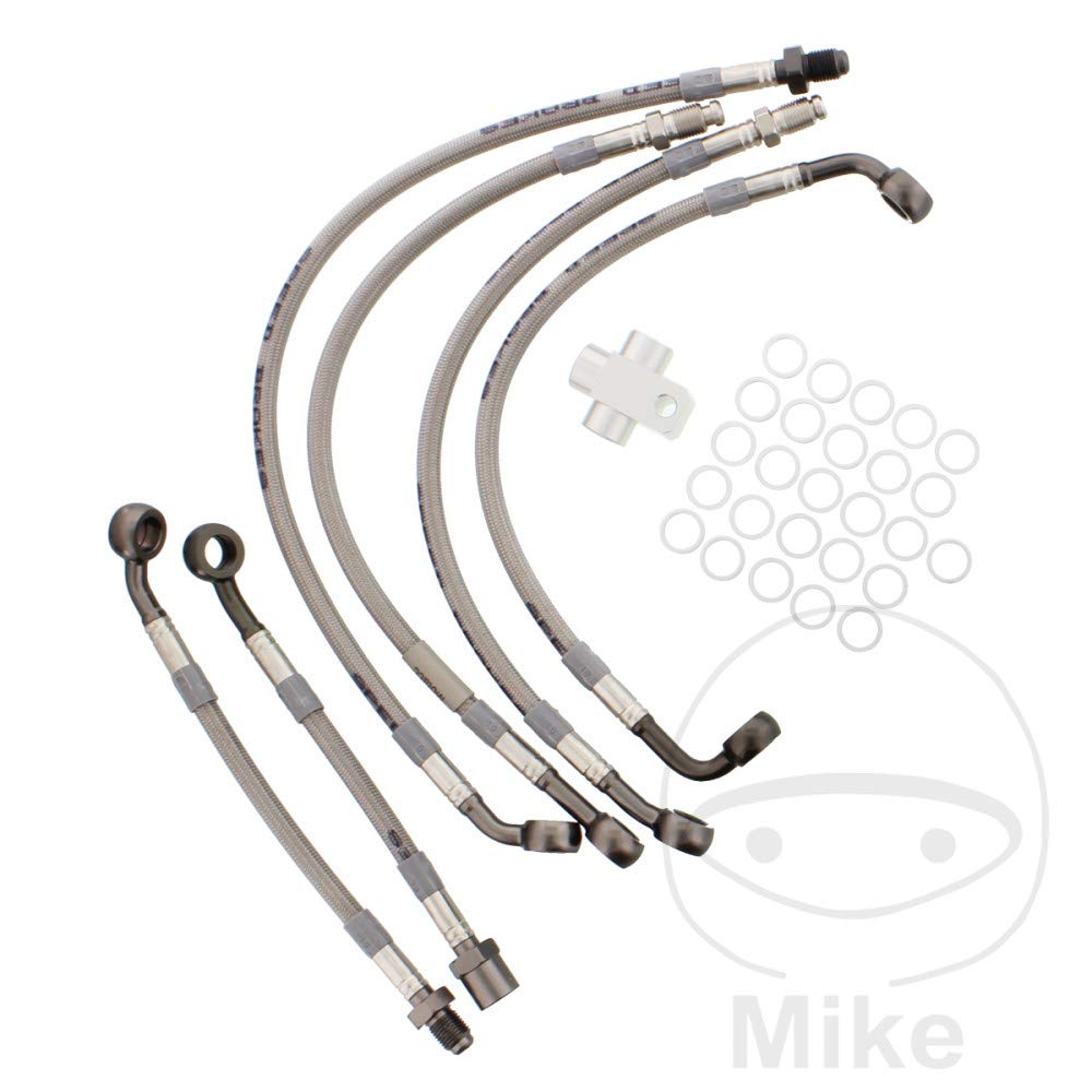 Bremsschlauch Stahlflex Kit JMP Anschluss Österreichs anthrazit 6-teilig von JMP