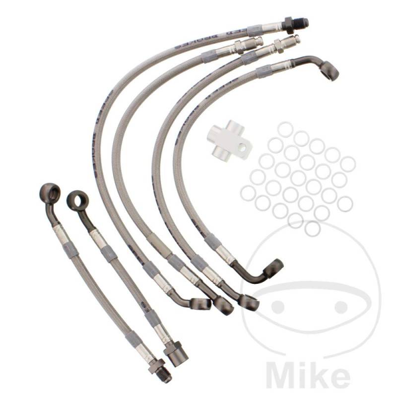 Bremsschlauch Stahlflex Kit JMP Anschluss Österreichs anthrazit 6-teilig von JMP
