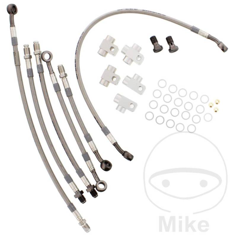 Bremsschlauch Stahlflex Kit JMP Anschluss Österreichs anthrazit 6-teilig von JMP