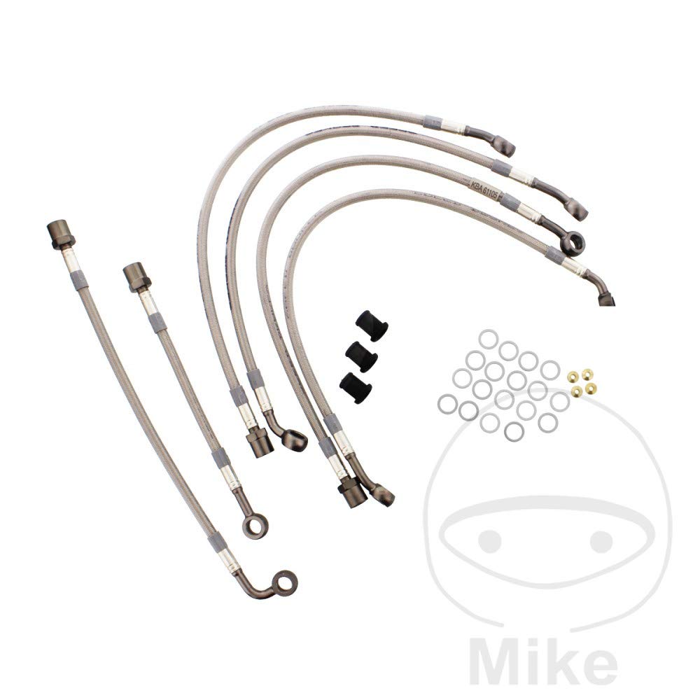 Bremsschlauch Stahlflex Kit JMP Anschluss Österreichs anthrazit 6-teilig von JMP