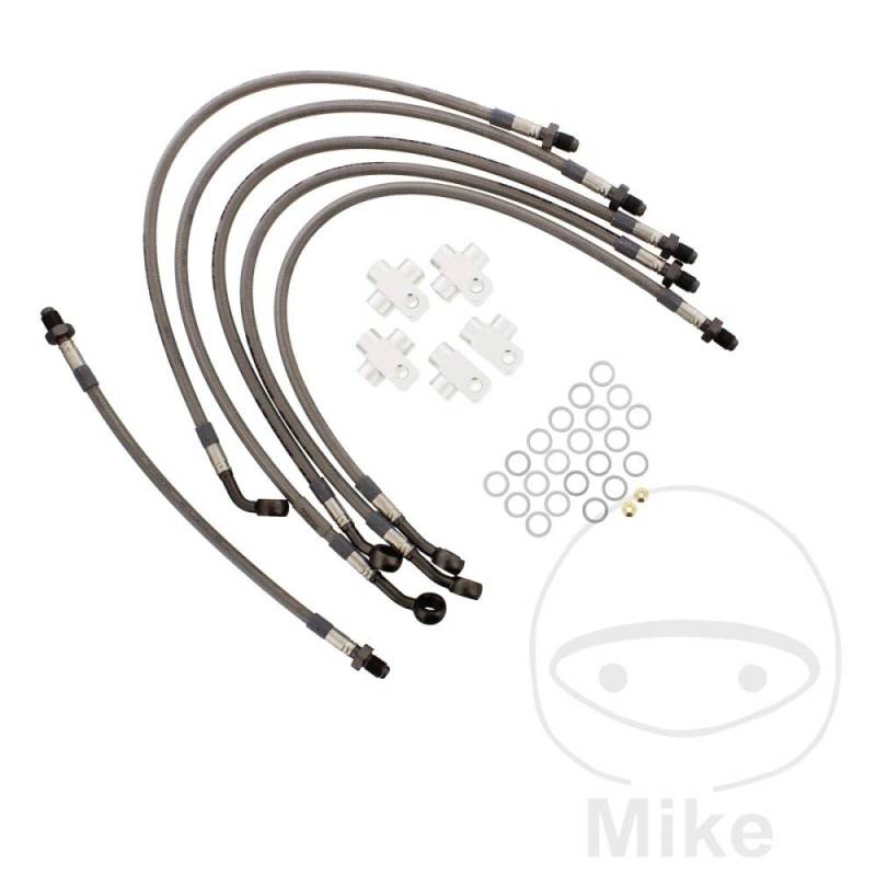 Bremsschlauch Stahlflex Kit JMP Anschluss anthrazit 6-teilig von JMP