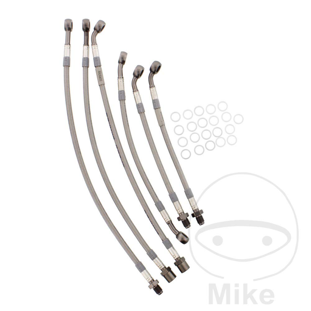 Bremsschlauch Stahlflex Kit JMP Anschluss anthrazit 6-teilig von JMP