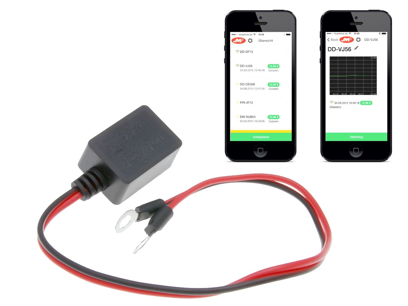 JMP Batterie Monitor/Guard Bluetooth für Smartphone & Tablet (kostenfreie App für iOS/Android) von JMP