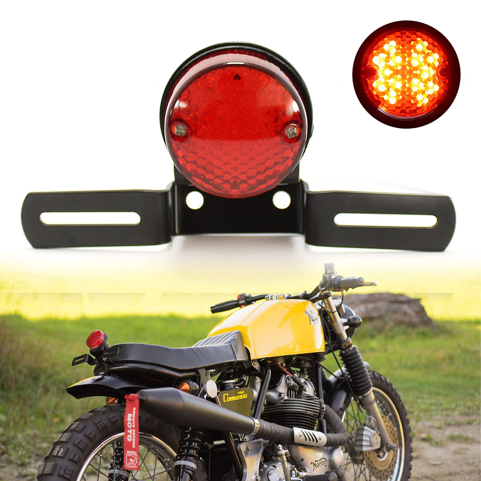 JMTBNO Motorrad Rücklicht 30 LED Motorrad Kennzeichen Lampe Bremslicht Kotflügel für Custom Chopper Bobber Cruise Scooter ATV JMTBNO Motorrad Rücklicht 30 LED Motorrad Kennzeichen Lampe Bremslicht Kotflügel für Custom Chopper Bobber Cruise Scooter ATV von JMTBNO