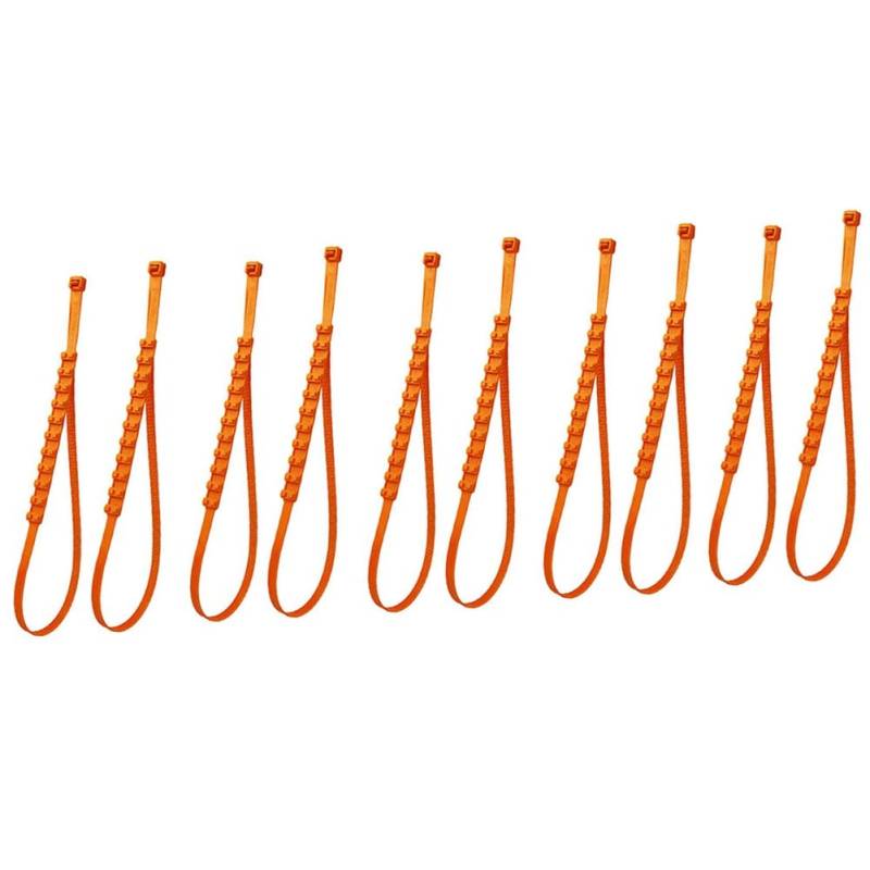 JNJOOD 10 Stück Universal-Schneereifenkette für Auto, SUV, Notfall-Reifen, Anti-Rutsch-Kabel, Verstellbare Nylon-Krappen mit Kabelbinder von JNJOOD