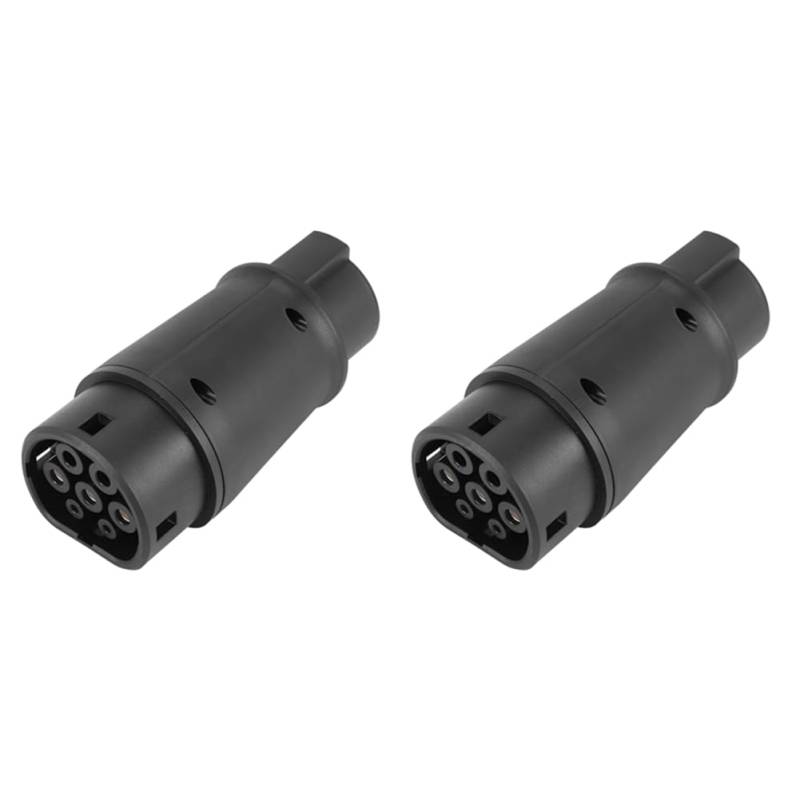 JNJOOD 2 Stück EVSE EV-Adapter 32 A J1772 Typ 1 auf Typ 2 Stecker EV-Adapter, Elektroautos, Fahrzeug-Ladegerät, Ladeanschluss, Einfach zu Bedienen von JNJOOD