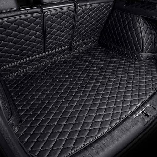 Auto Leder Kofferraummatte für VW T-Cross 2019-2023 2024,Vollabdeckung Wasserdicht Kratzfest Antirutsch Schutzmatte,Langlebiges Kofferraumwanne Zubehör,A/Black von JNLIFT