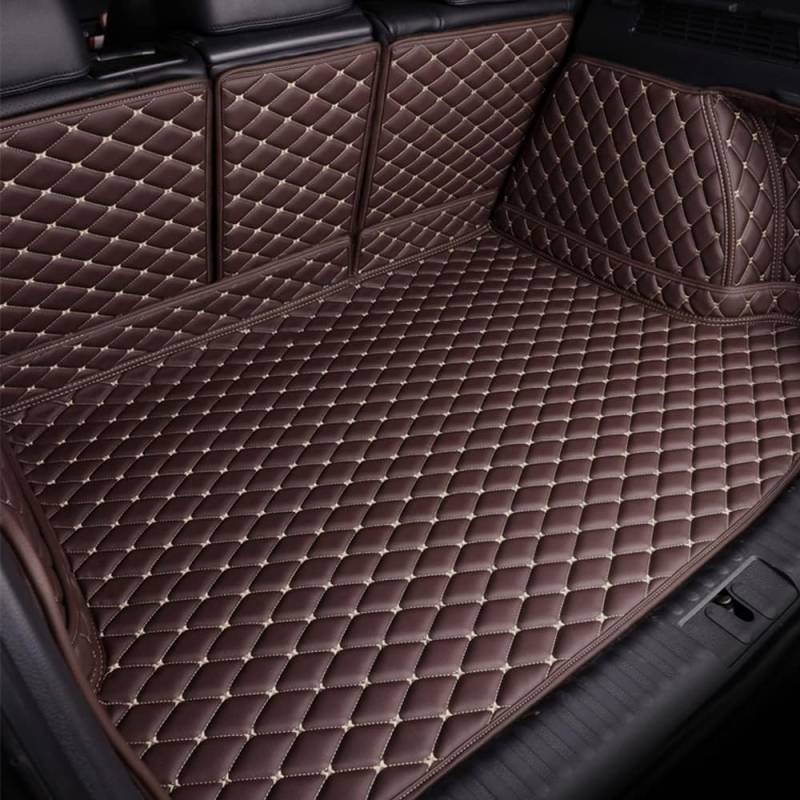 Auto Leder Kofferraummatte für Volvo XC60 PHEV 2021-2023,Vollabdeckung Wasserdicht Kratzfest Antirutsch Schutzmatte,Langlebiges Kofferraumwanne Zubehör,B/Coffee von JNLIFT